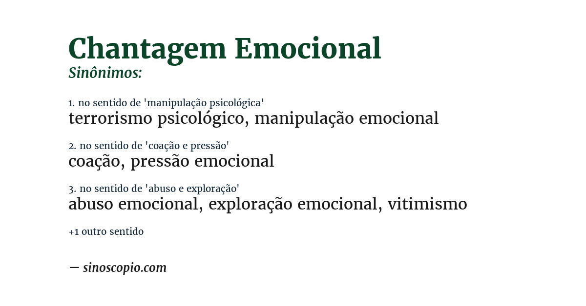Sinônimo de chantagem emocional