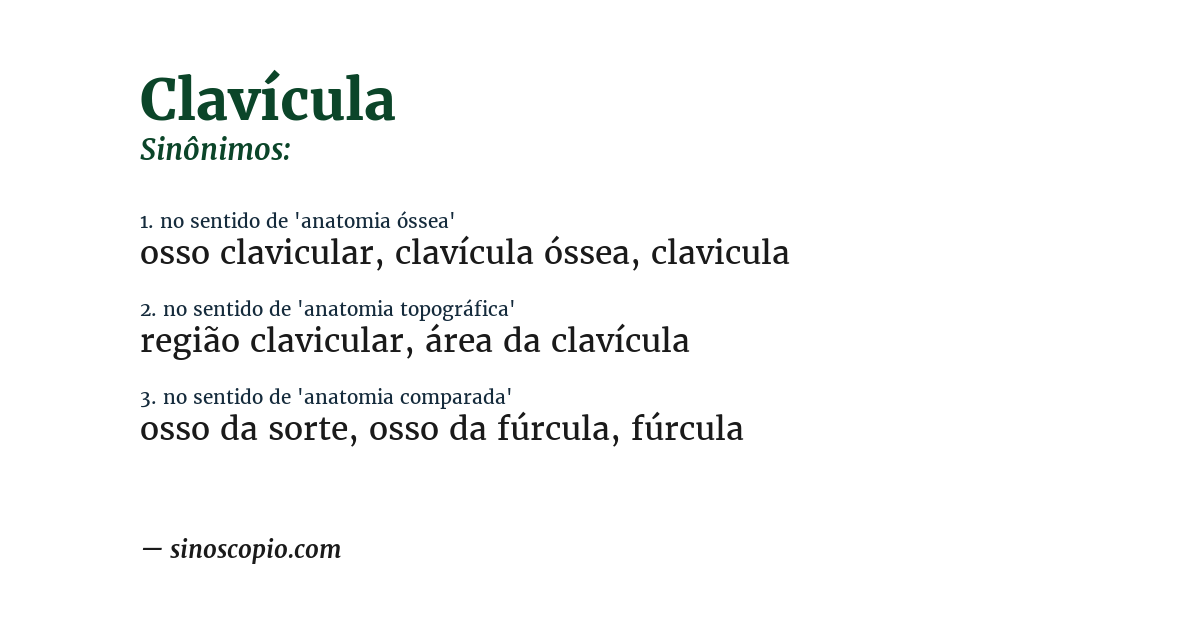 Sinônimo de clavícula