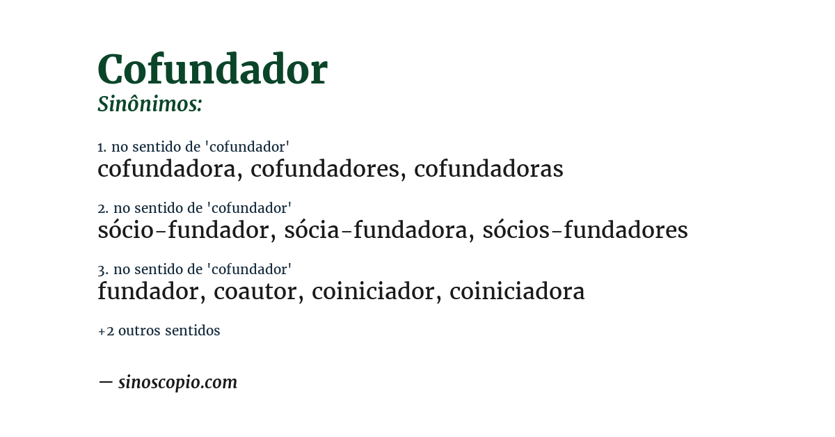 Sinônimo de cofundador