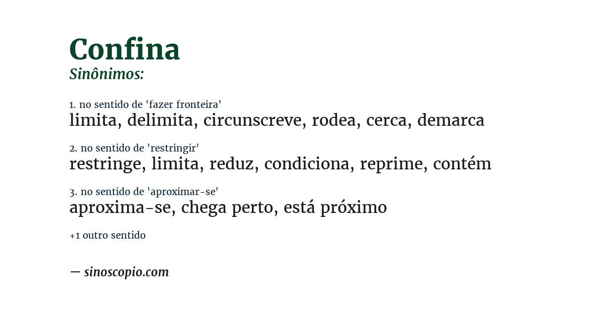 Sinônimo de confina