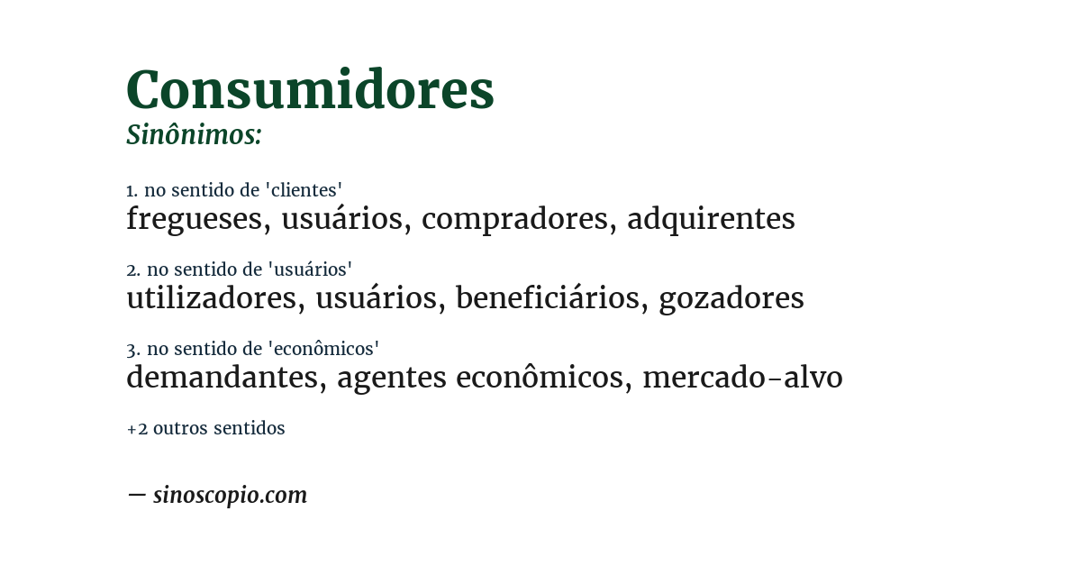 Sinônimo de consumidores