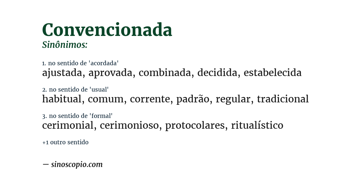 Sinônimo de convencionada