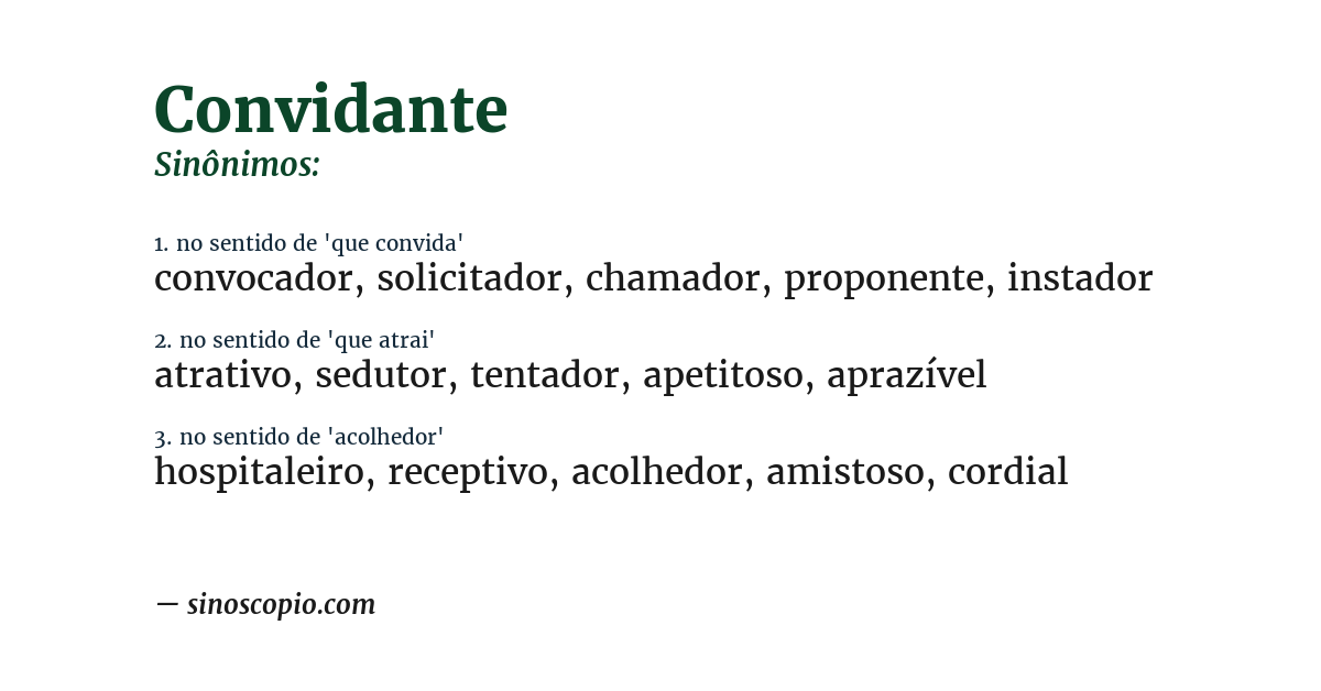 Sinônimo de convidante
