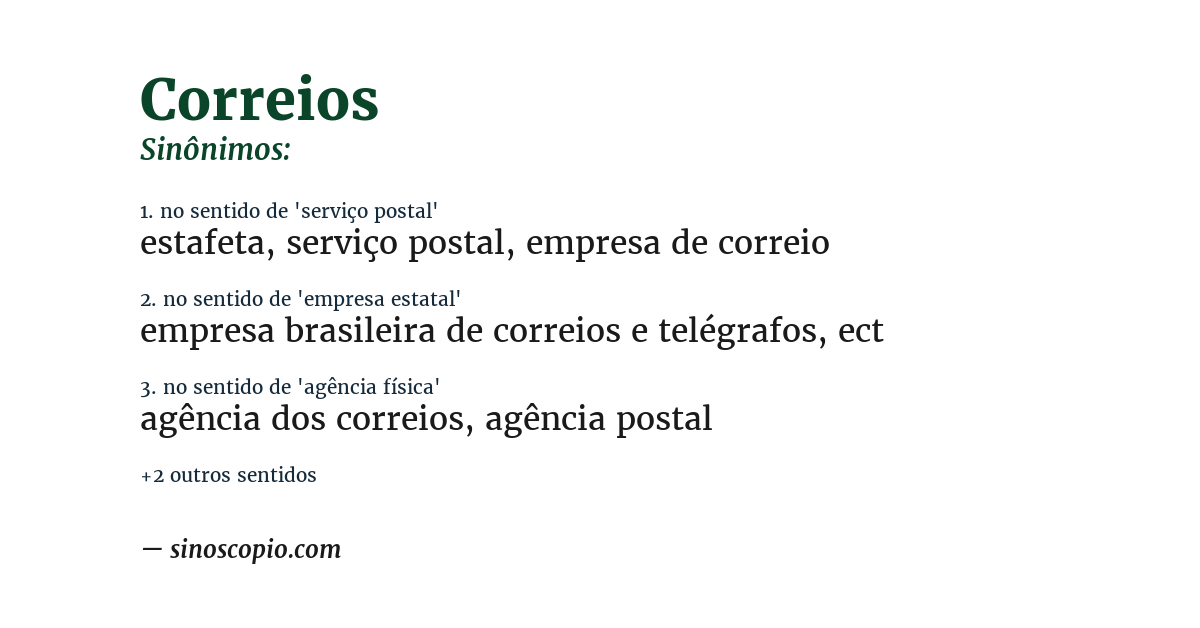 Sinônimo de correios