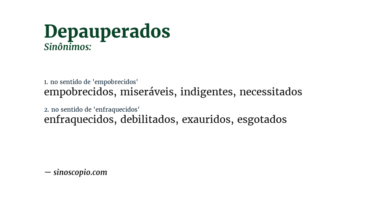 Sinônimo de depauperados