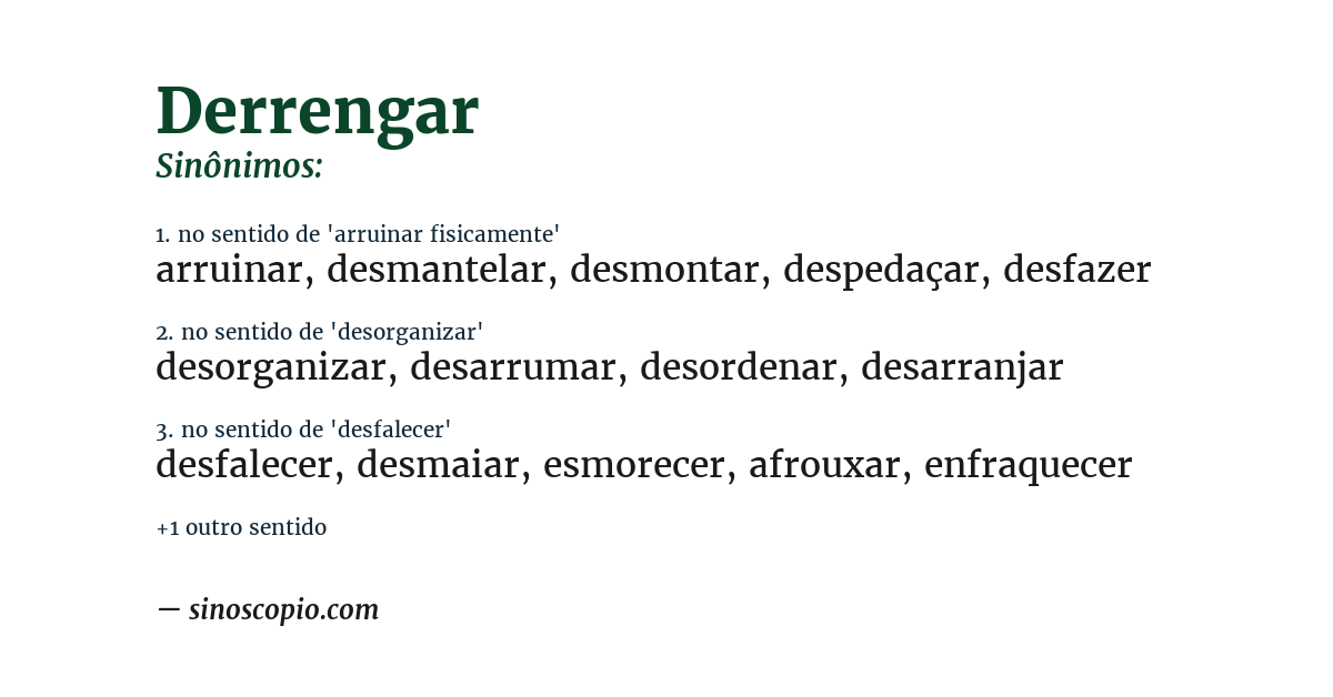Sinônimo de derrengar