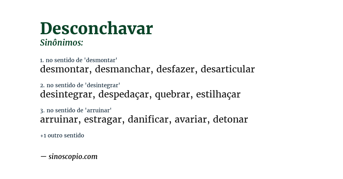 Sinônimo de desconchavar