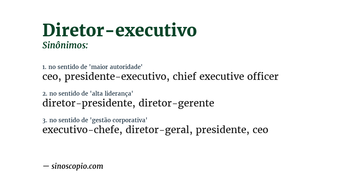 Sinônimo de diretor-executivo