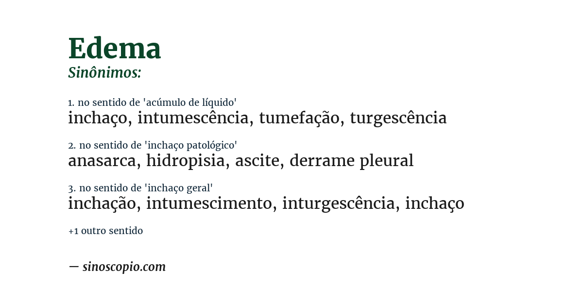Sinônimo de edema