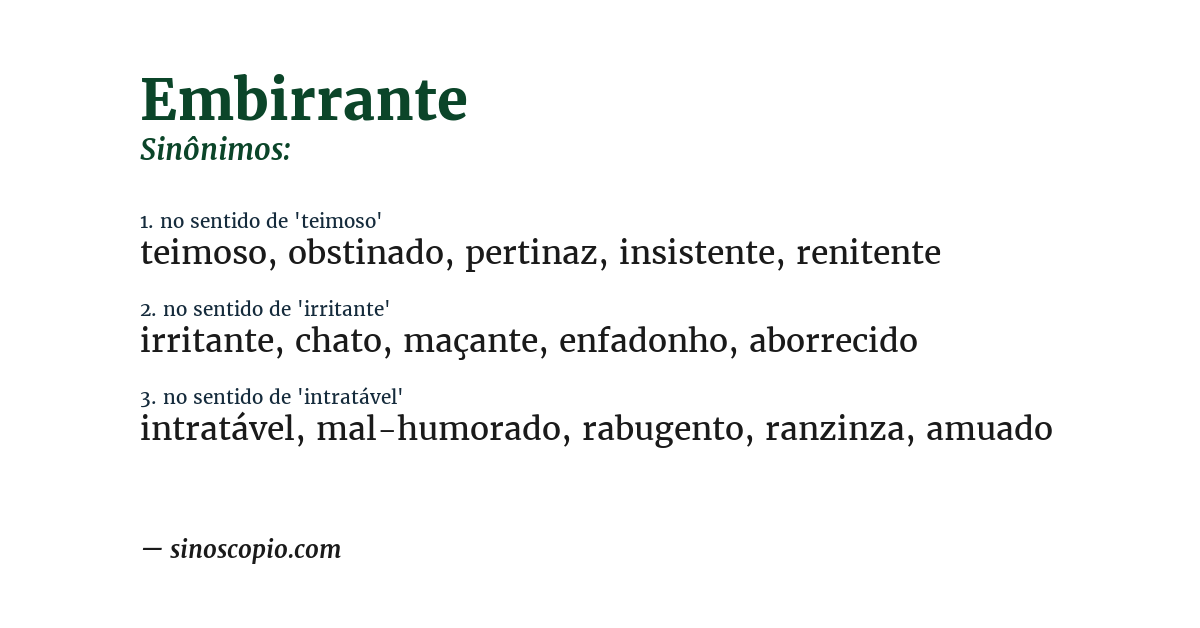 Sinônimo de embirrante