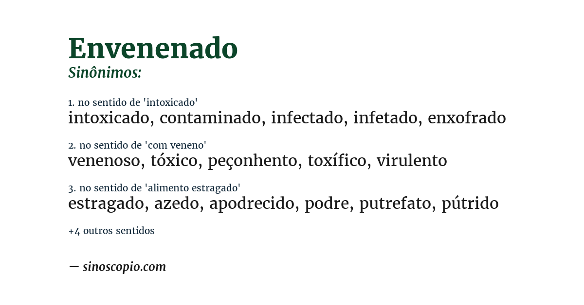 Sinônimo de envenenado