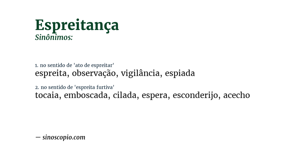 Sinônimo de espreitança