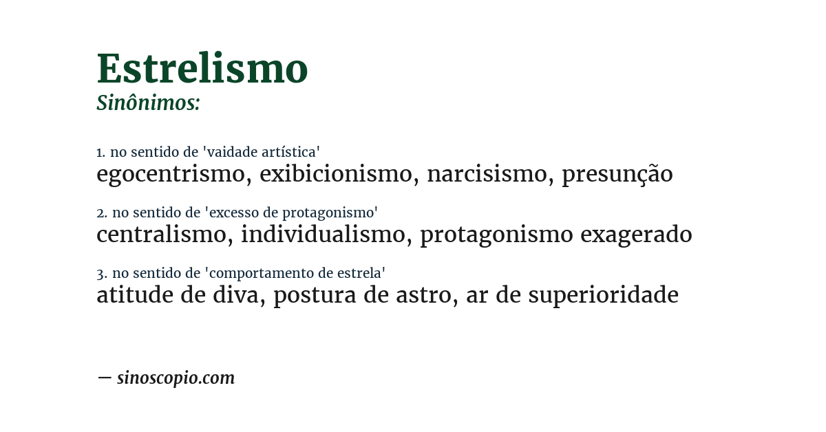Sinônimo de estrelismo