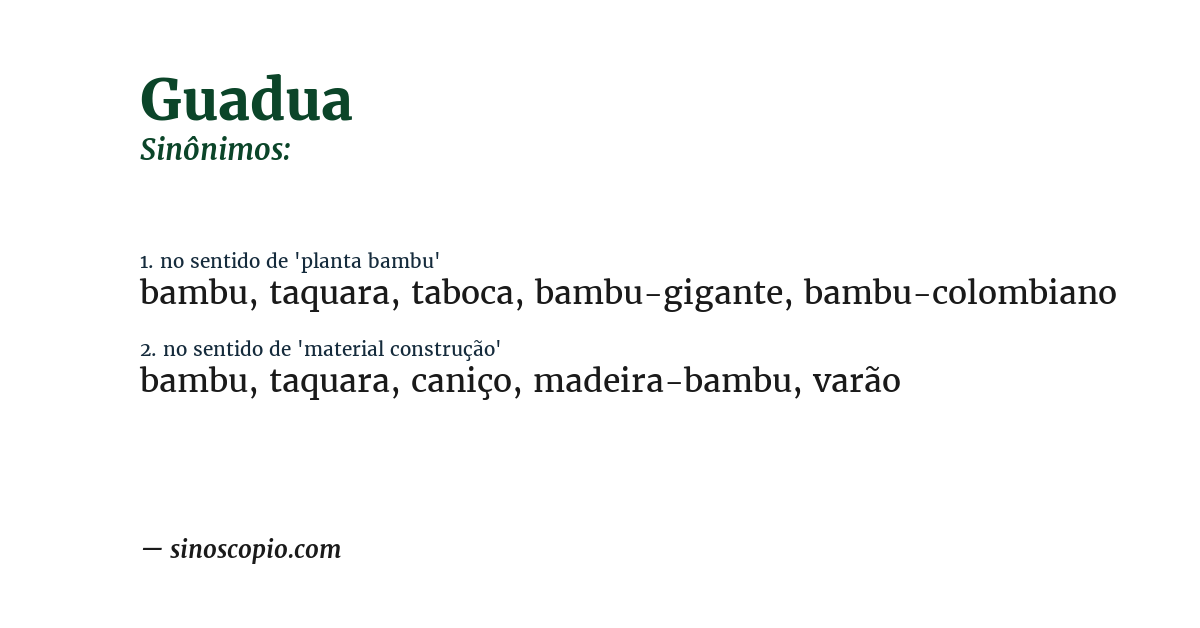 Sinônimo de guadua