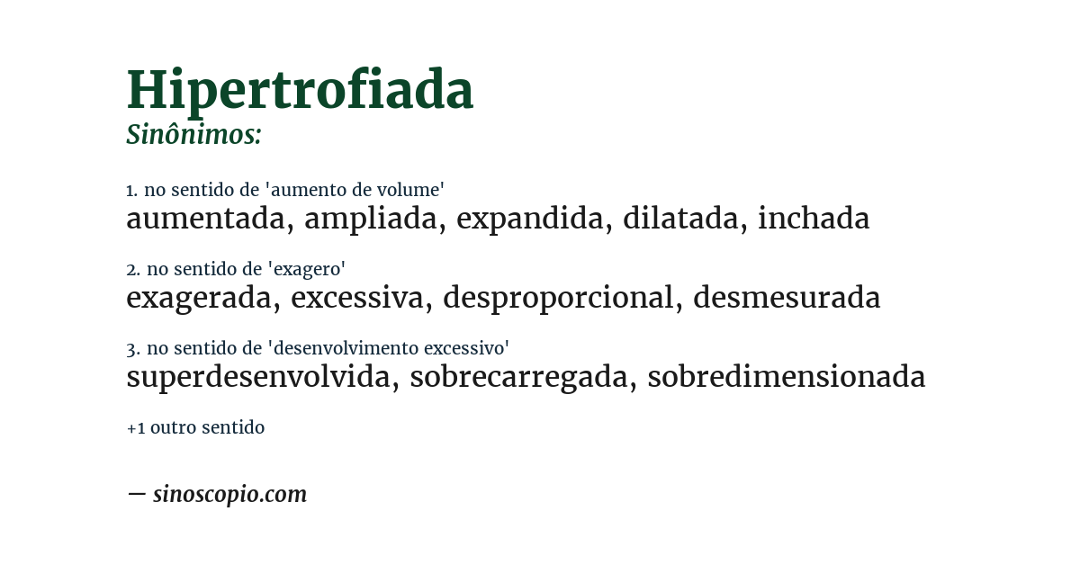 Sinônimo de hipertrofiada