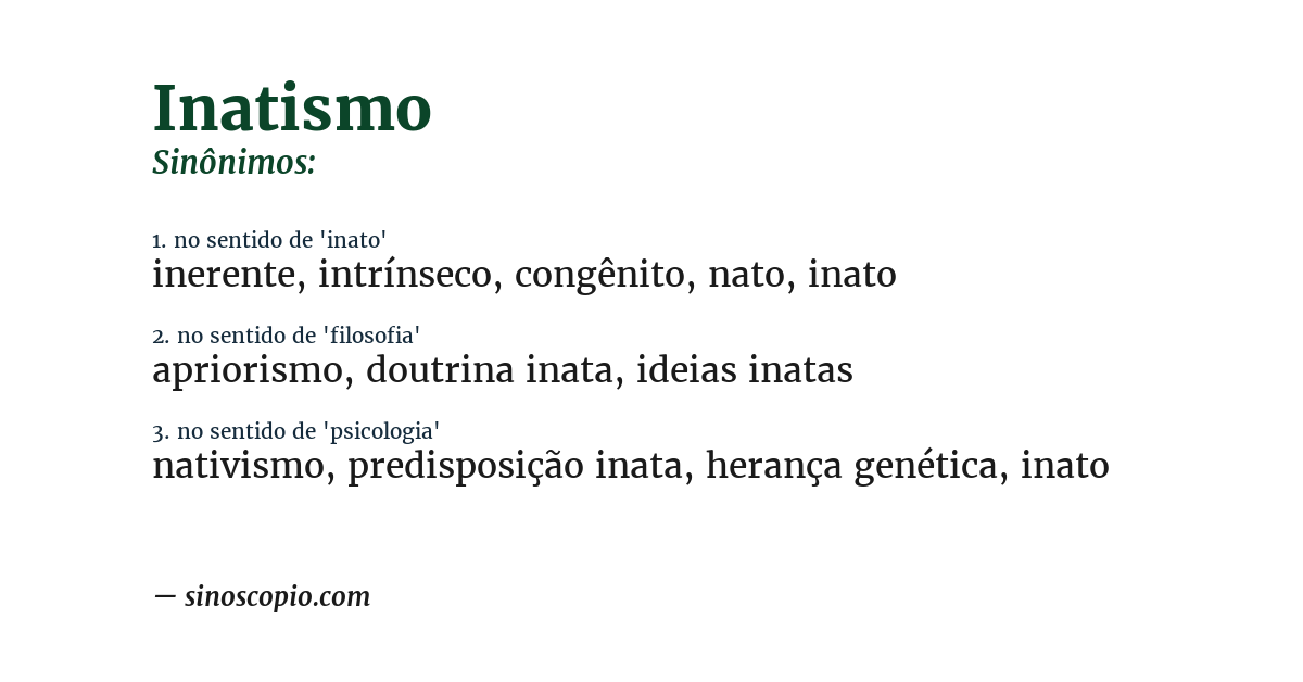 Sinônimo de inatismo