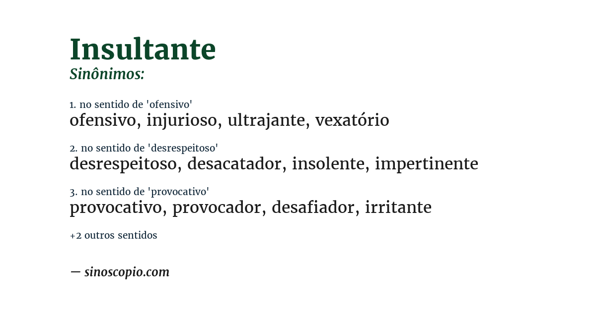 Sinônimo de insultante