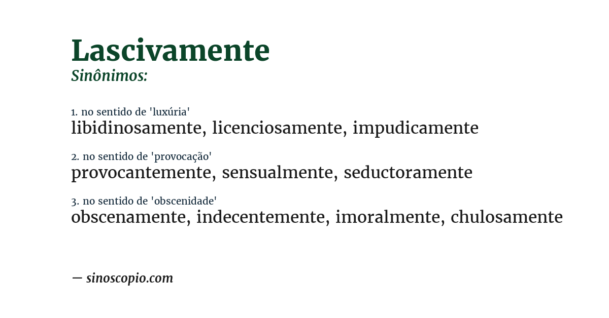 Sinônimo de lascivamente