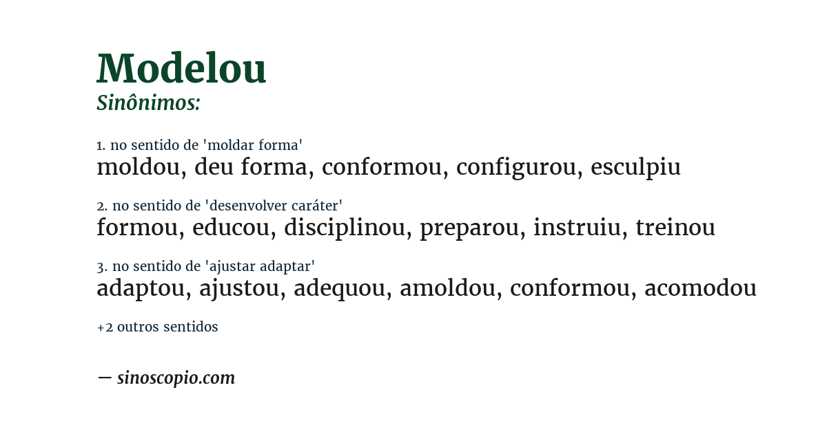 Sinônimo de modelou