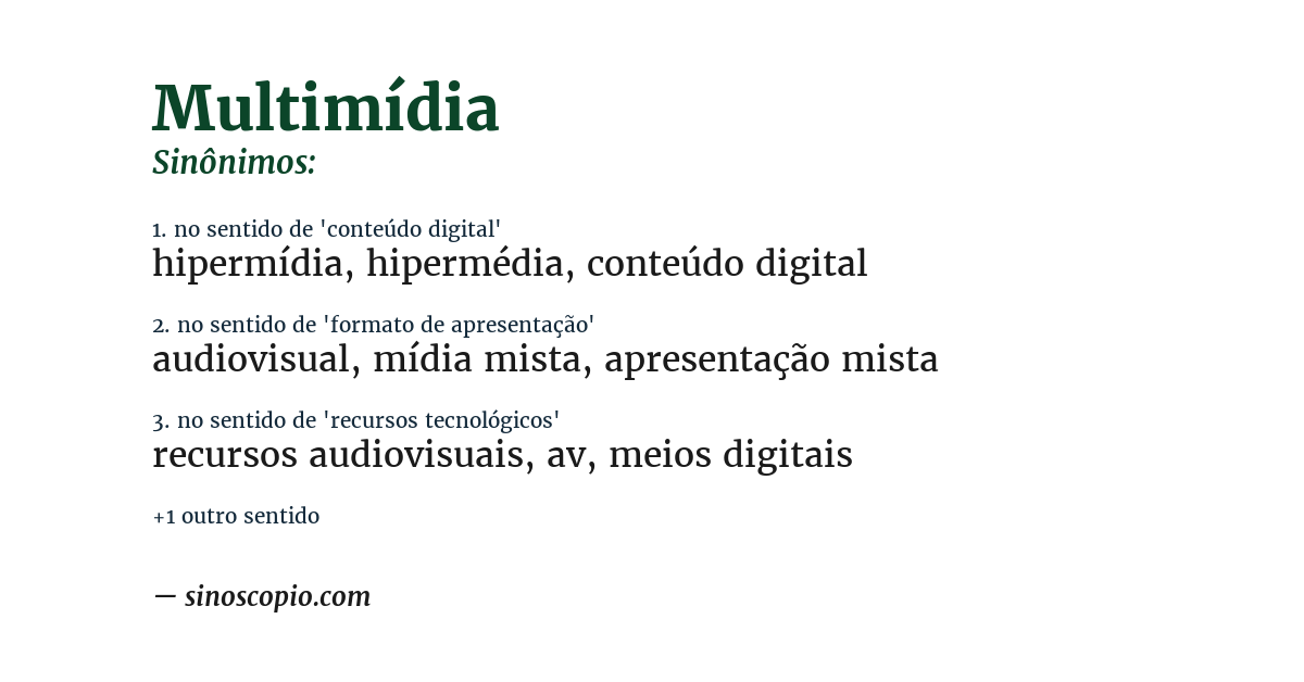Sinônimo de multimídia