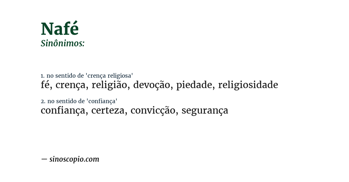 Sinônimo de nafé