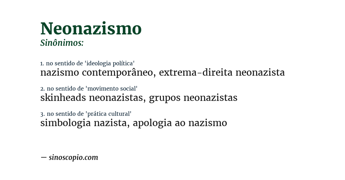 Sinônimo de neonazismo