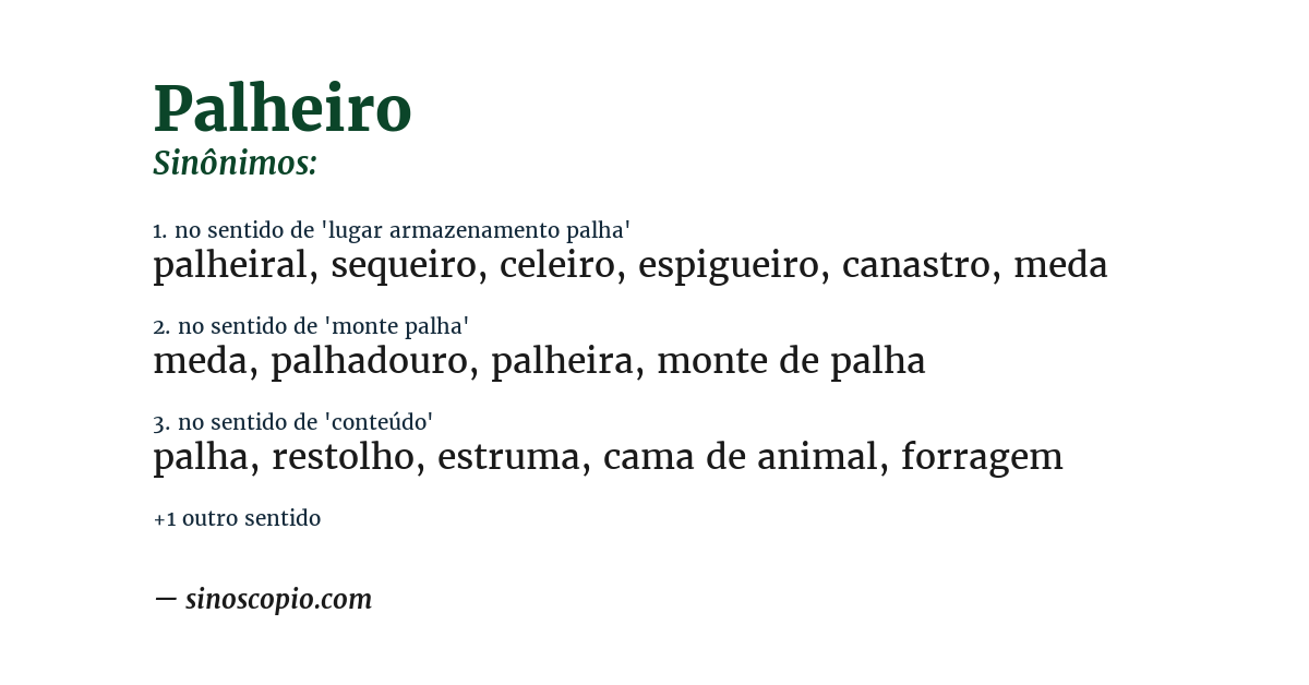 Sinônimo de palheiro