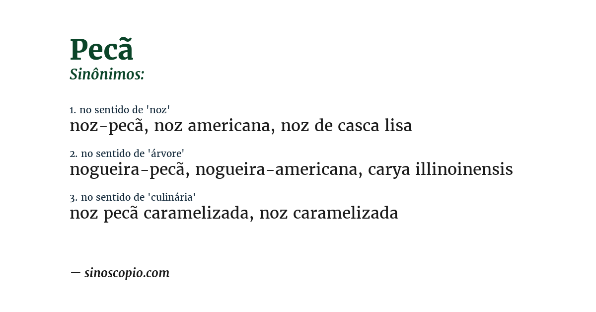 Sinônimo de pecã
