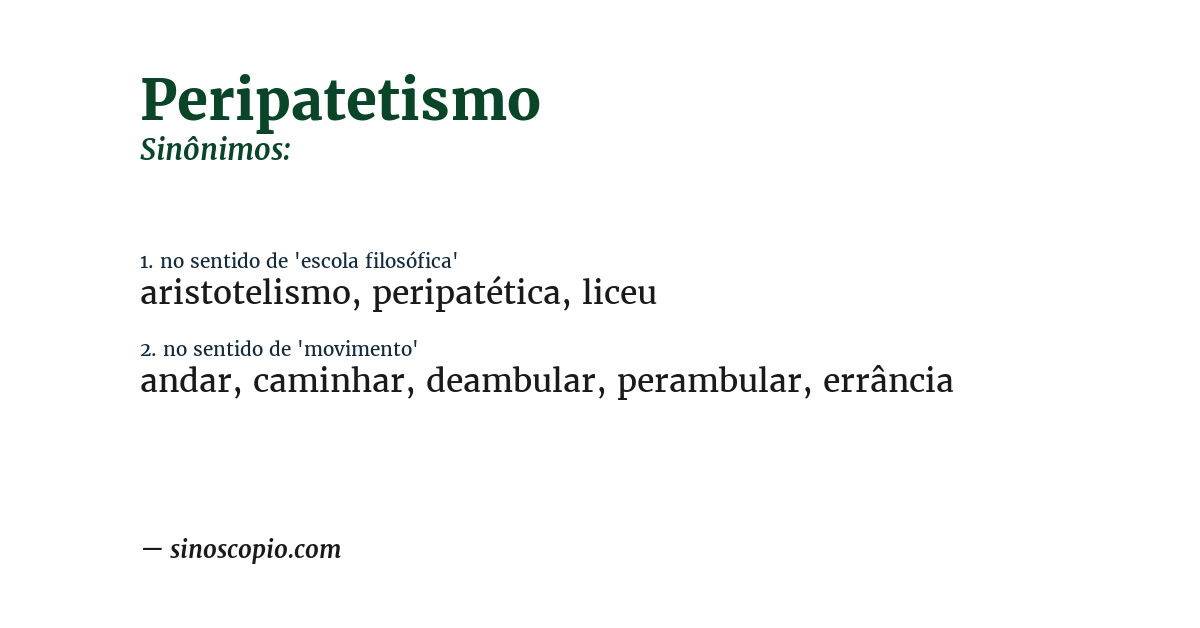 Sinônimo de peripatetismo