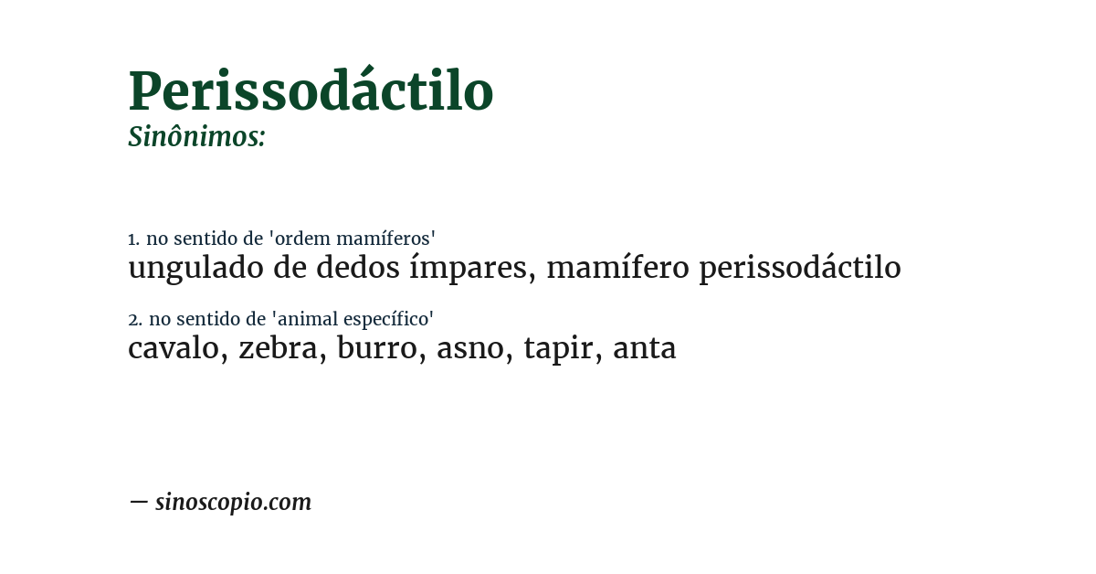 Sinônimo de perissodáctilo
