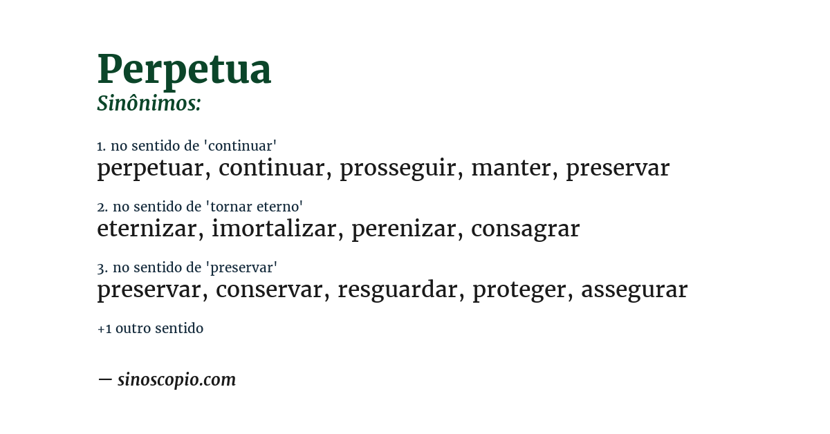 Sinônimo de perpetua