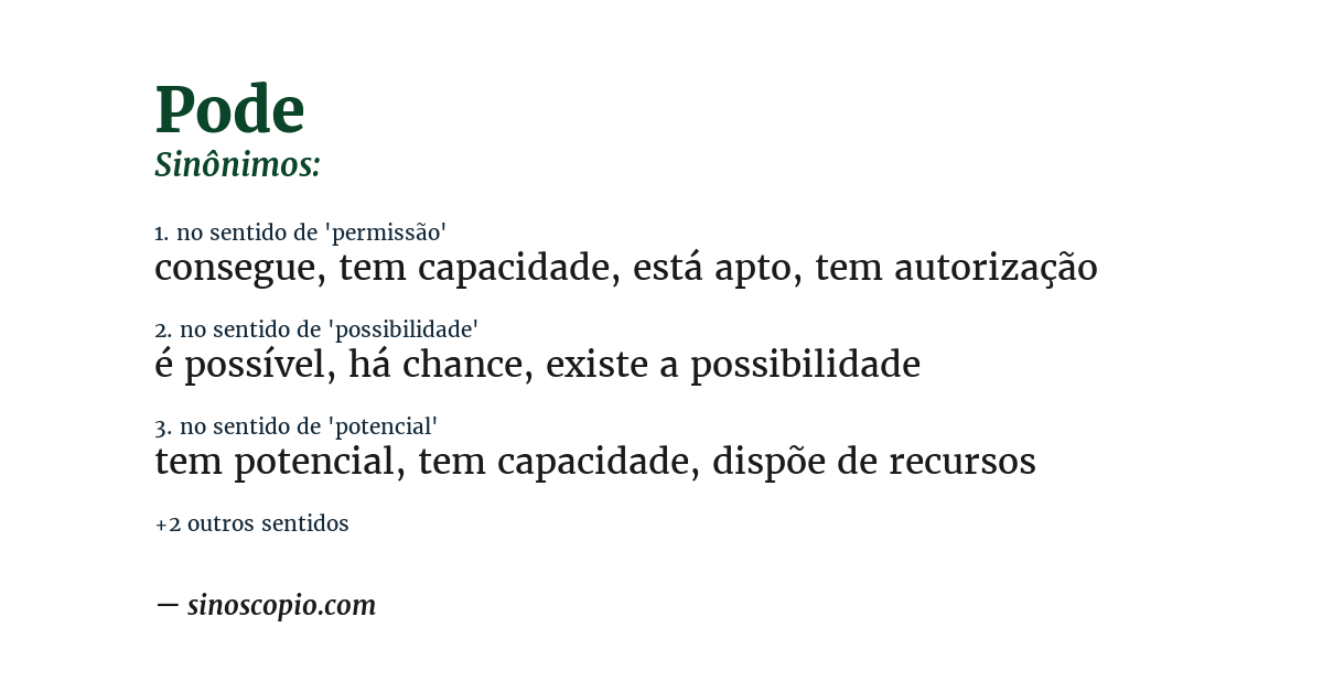 Sinônimo de pode