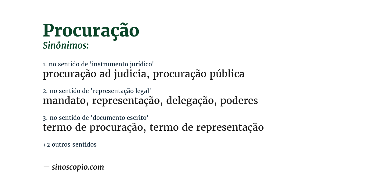 Sinônimo de procuração