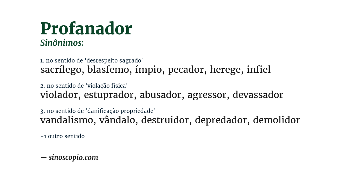 Sinônimo de profanador