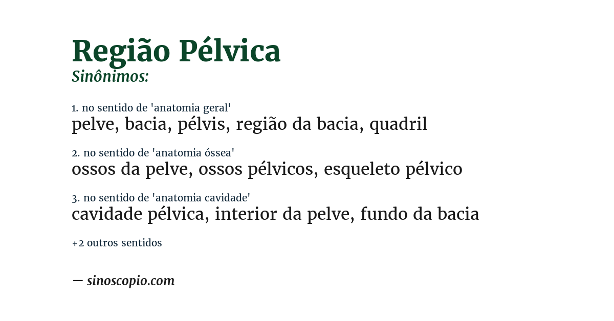 Sinônimo de região pélvica
