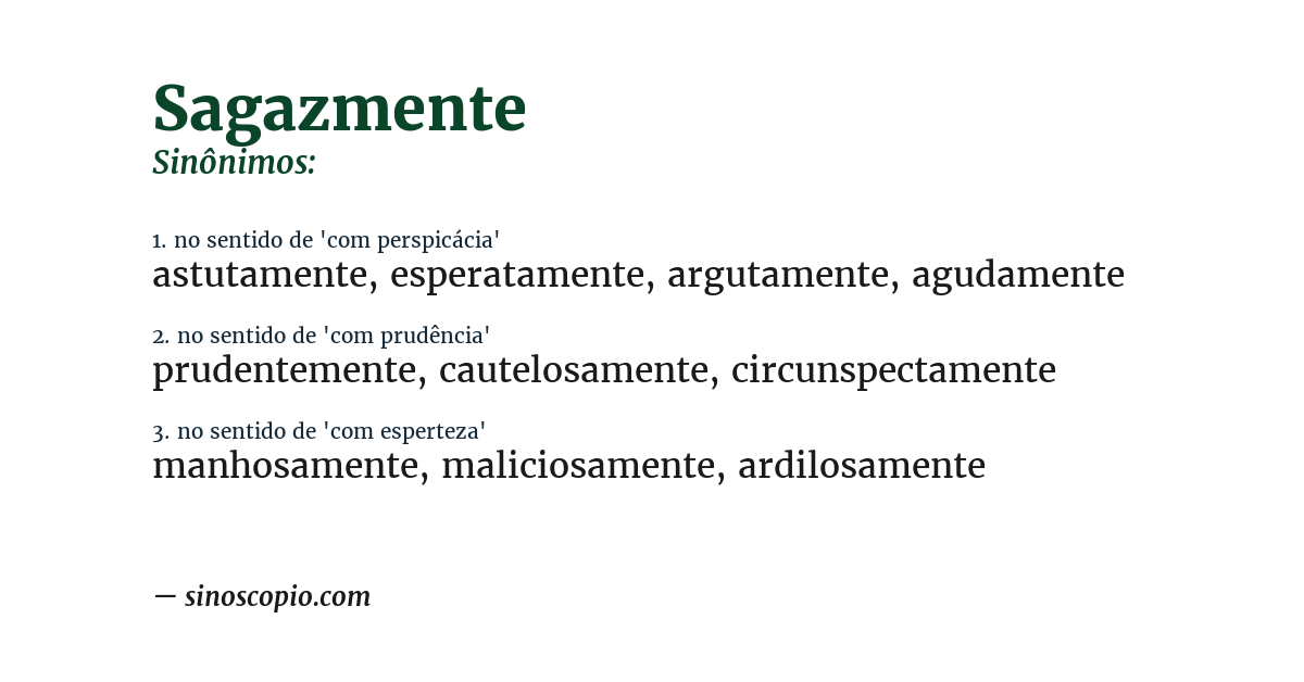 Sinônimo de sagazmente
