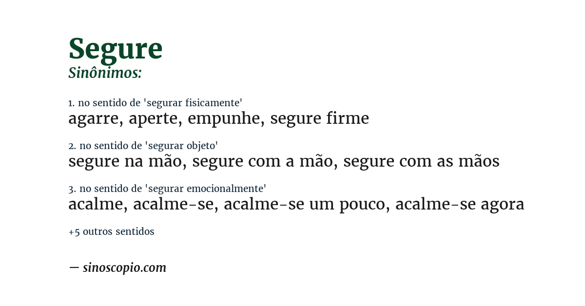 Sinônimo de segure