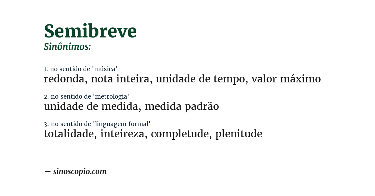 Sinônimo de semibreve