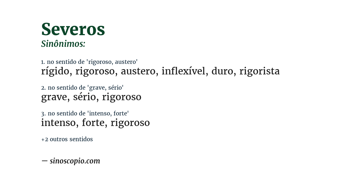 Sinônimo de severos