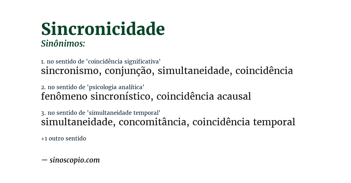 Sinônimo de sincronicidade