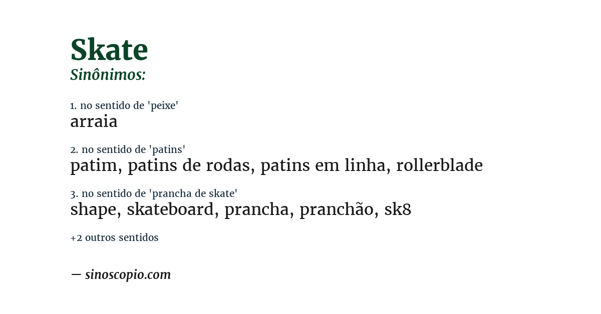 Sinônimo de skate