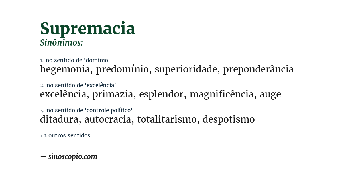 Sinônimo de supremacia