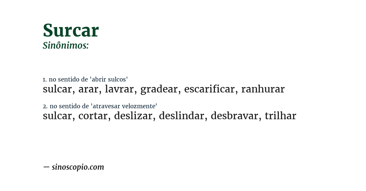 Sinônimo de surcar