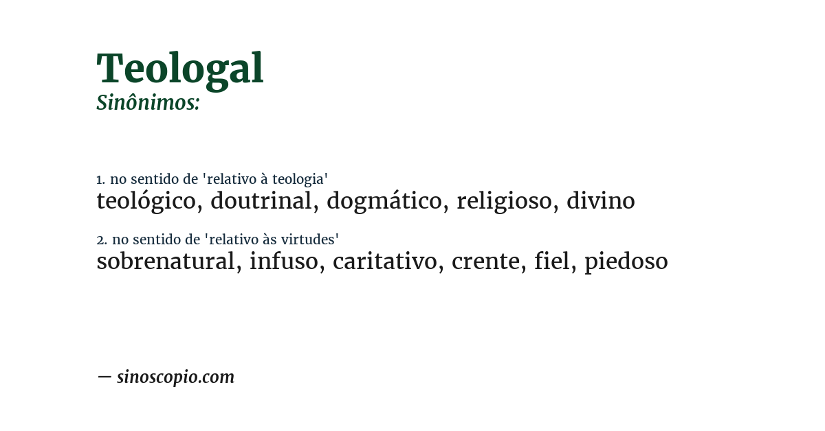 Sinônimo de teologal