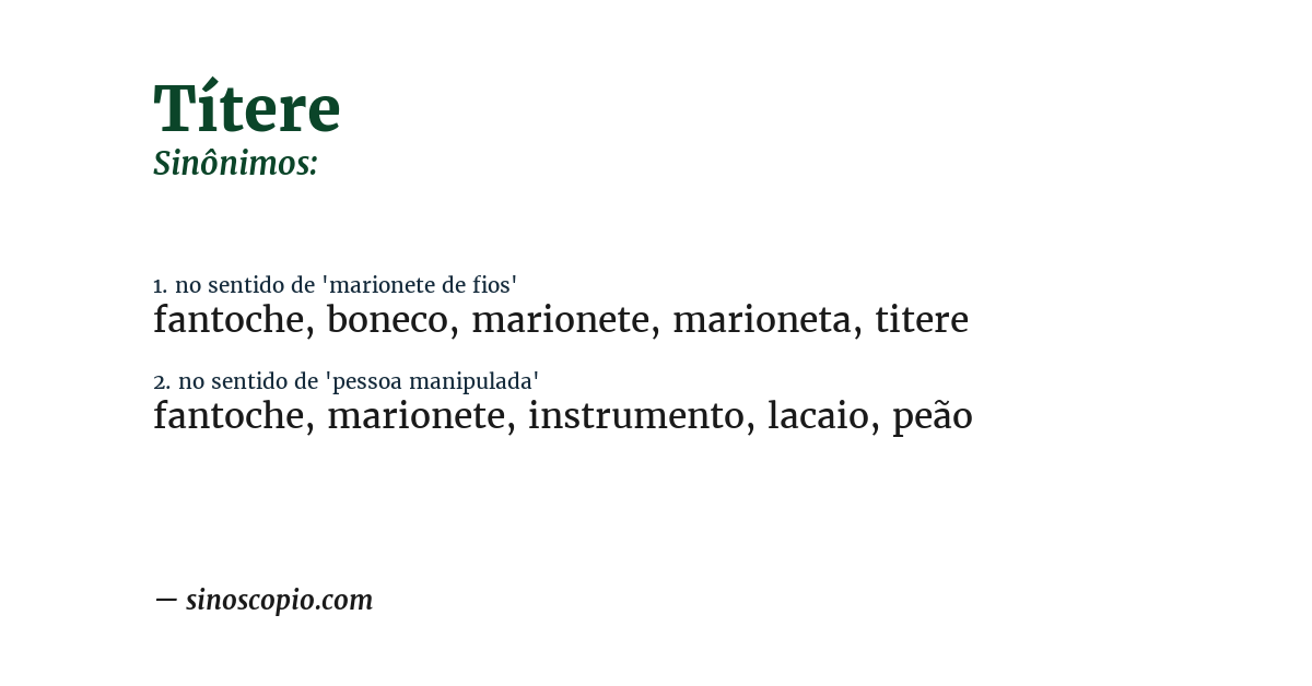 Sinônimo de títere