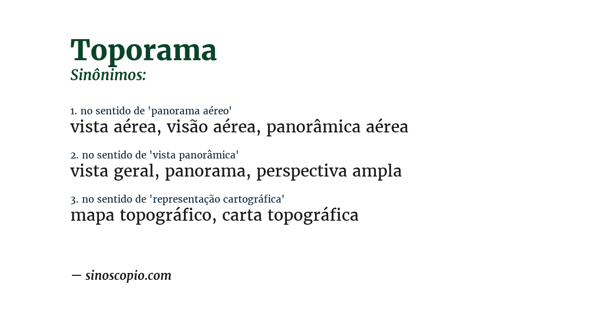 Sinônimo de toporama