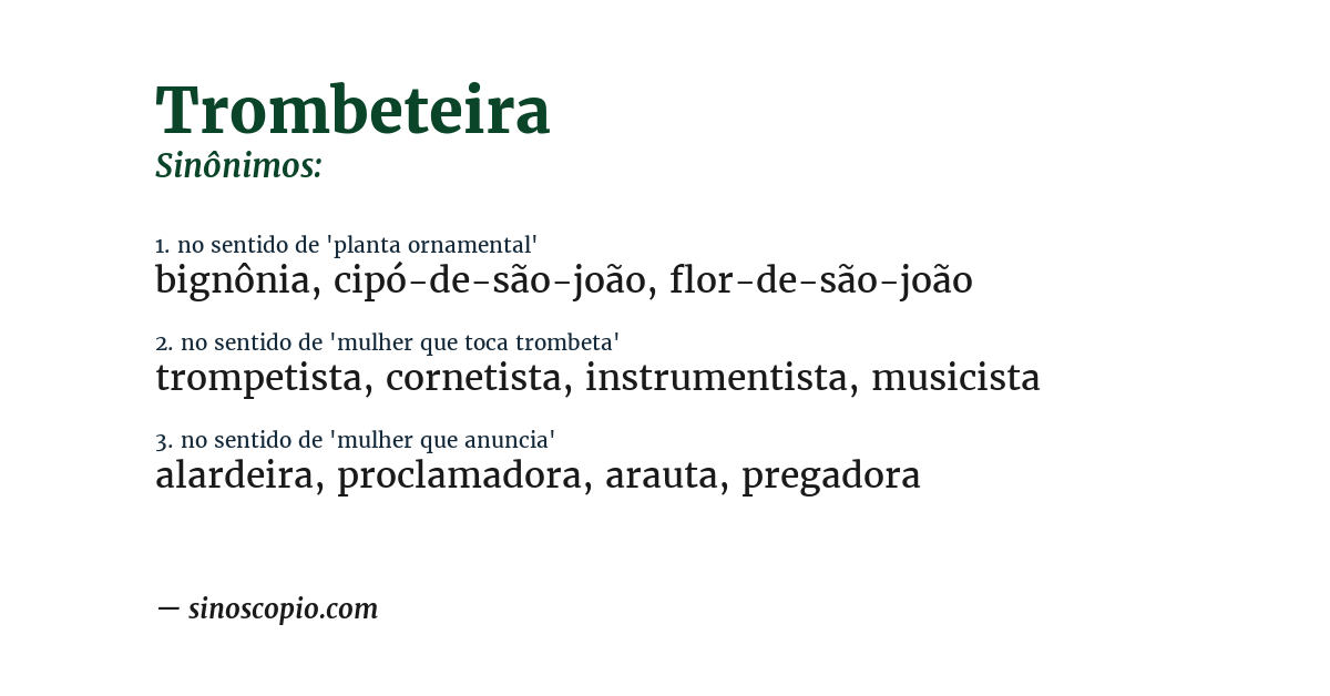 Sinônimo de trombeteira