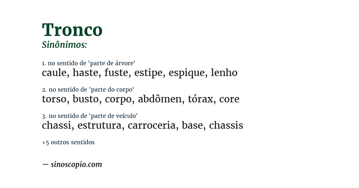 Sinônimo de tronco