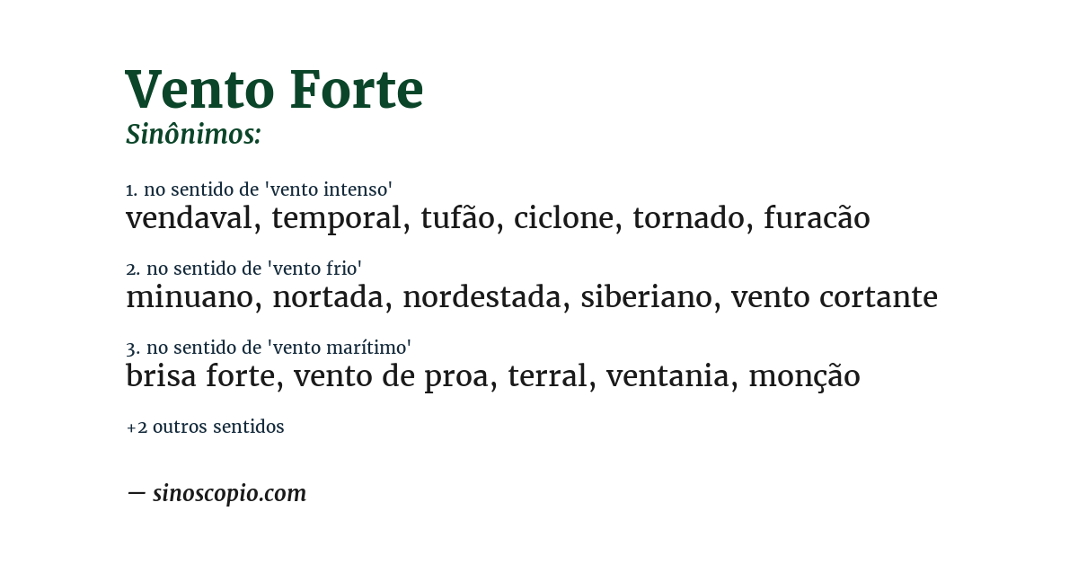 Sinônimo de vento forte