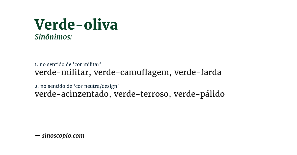 Sinônimo de verde-oliva